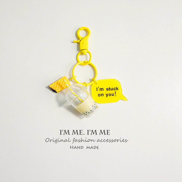 Wholesale Milk Tea Bear Oiled Cute Keychain